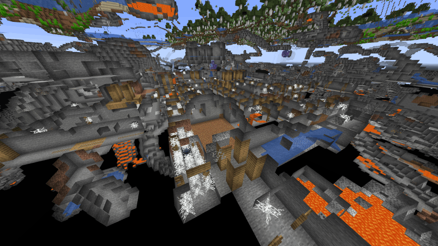A two-level Minecraft mineshaft