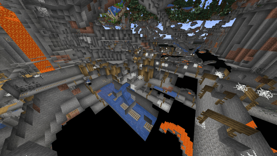A compact Minecraft mineshaft
